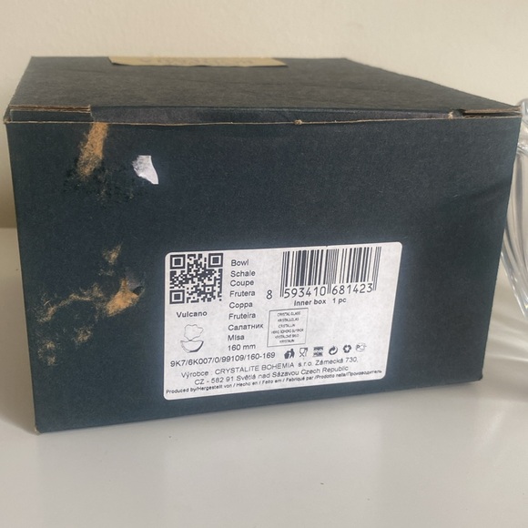 BOHEMIA CRYSTAL VULCANO BOWL NWT Asymmetrical Design - Picture 10 of 10